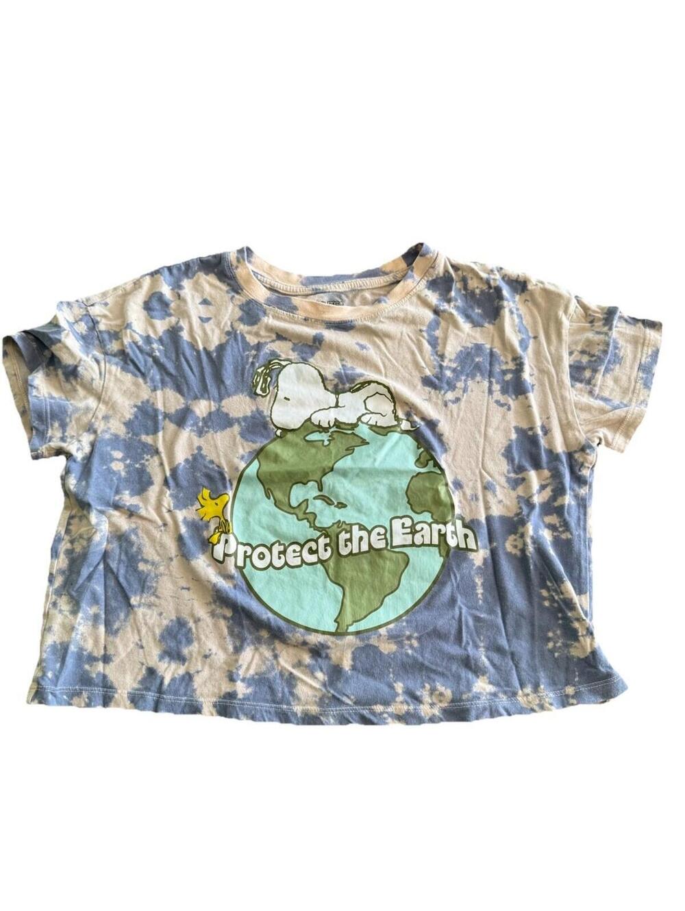 Peanuts Snoopy Shirt And Shorts Set Size Medium Earth Day 100% Cotton - Picture 9 of 9